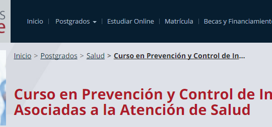 Curso en Prevención y Control de Infecciones Asociadas a la Atención de Salud online