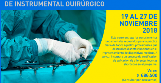 Curso de Reprocesamiento y esterilización de instrumental quirúrgico