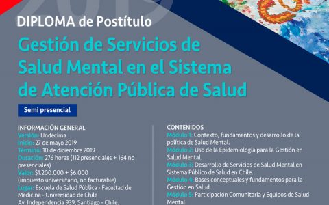 Diploma en Gestión de Servicios de Salud Mental en el Sistema de Atención Pública en Salud 2019