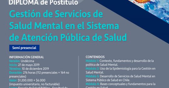 Diploma en Gestión de Servicios de Salud Mental en el Sistema de Atención Pública en Salud 2019